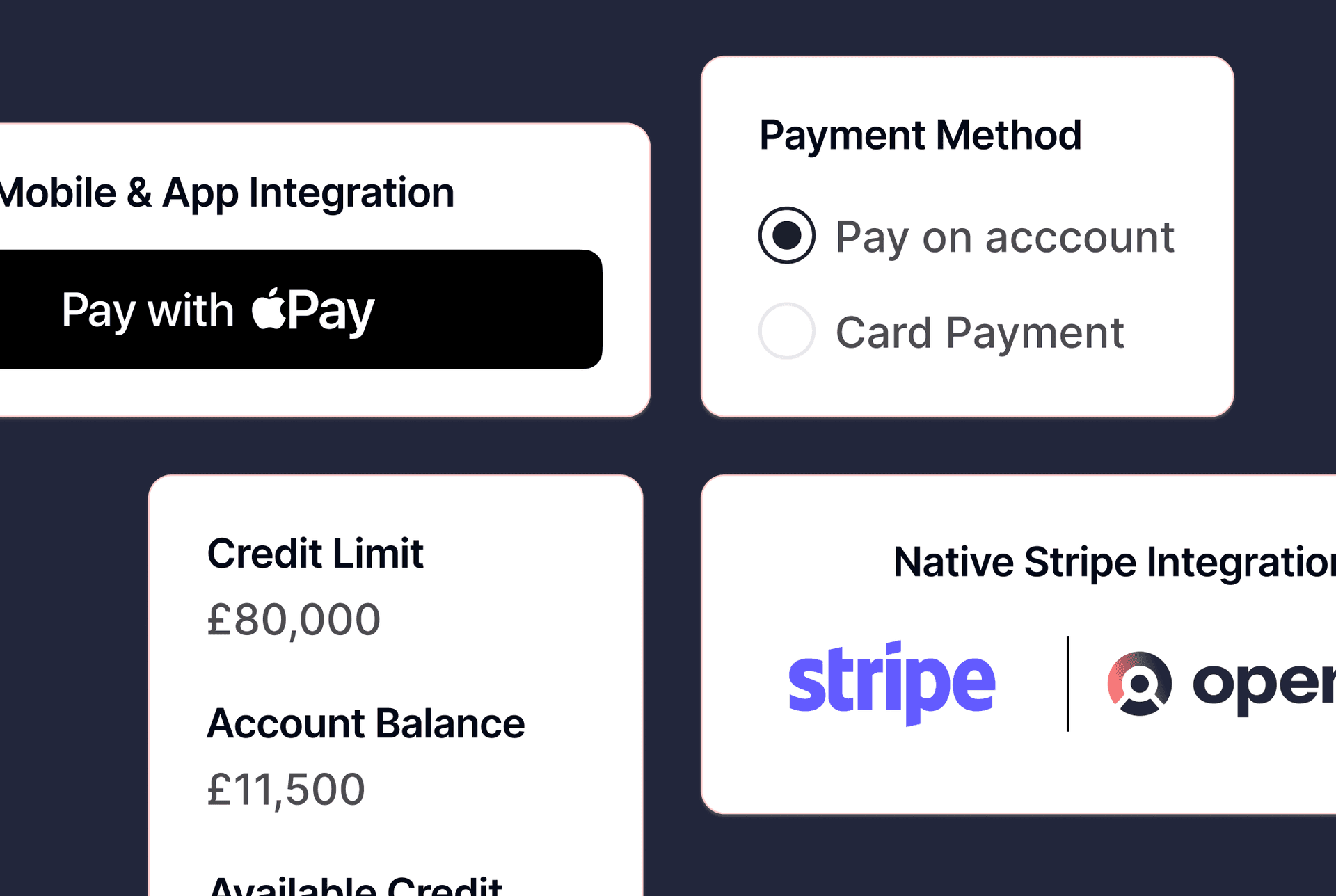 Online payment options designed for wholesalers